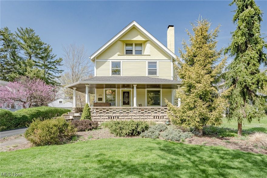 Move right in to this charming colonial in the heart of Chagrin Falls! This lovely home features 2888 square feet of living space with 4 bedrooms, 2.5 bathrooms, and the perfect balance of original character with tasteful updates throughout. The beautiful front door opens from the welcoming front porch into the living room. Here you will find large windows, original mill work, and gleaming hardwood flooring that flows throughout the home. The living room is open to a sitting room with an inviting brick fireplace. Head back to the formal dining room that boasts original leaded glass cabinets and a built-in bench. You will love the updated kitchen that includes a full complement of appliances, granite countertops, a breakfast bar, and a large walk-in pantry. At the back of the house is a stunning family room with a vaulted ceiling, skylights, and a sliding door to the back deck. A convenient half bath off of the family room completes the first floor. Upstairs, there are three bedrooms, i