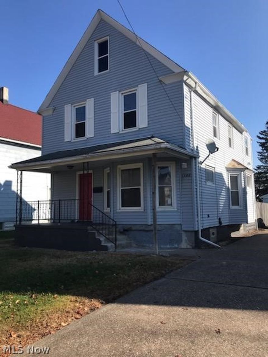Located near downtown Elyria on 1122 West Ave.  4 bedroom 1.5 bath home with basement.  The home is undergoing a complete remodel.  Has large fenced in back yard, detached garage and unfinished basement and attic for storage.  The attic space has a solid floor and can easily be converted into a large office or kids room.  Updated gas lines and meter, everything in good condition. The current owner is in the process of completing the renovations but wanted to list it before the winter months kick in.  The front porch railings will be replaced, the outside foundation block will be painted and the remaining rooms will be completed.  Carpet is to go in all 3 upstairs bedrooms, hard flooring throughout the rest of the house.  Photos showing what colors the walls and floors will be when completed.