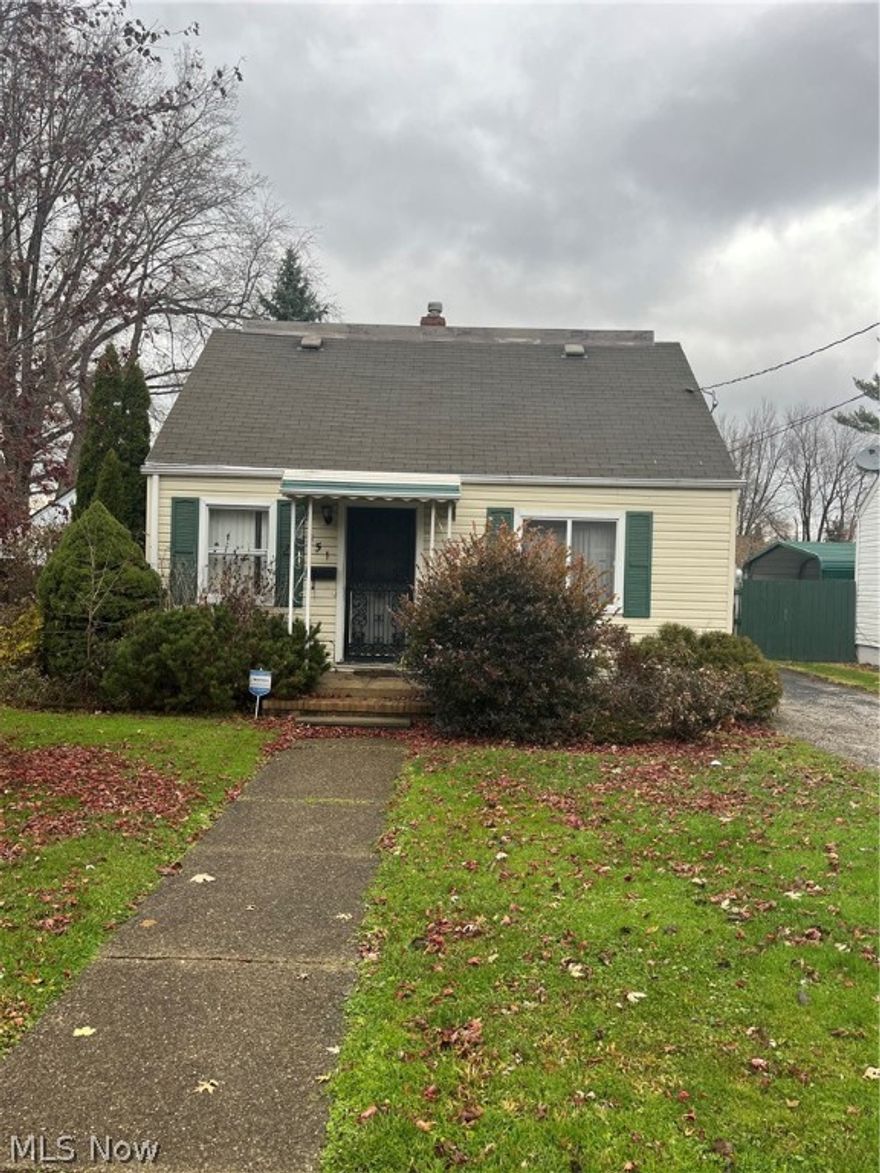 Fantastic location!! Three Bedroom Cape Cod on a quiet street in Painesville. Home has one full bath. Great backyard for entertaining. One car detached garage and unfinished basement. Bring your finishing touches and make this house your home. Close to Lake Erie, shopping and the highway.