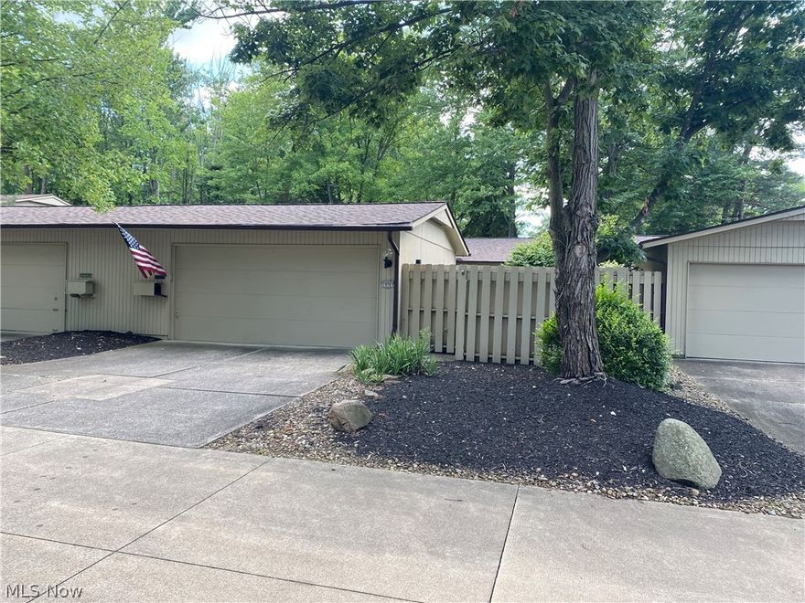 Clean as a whistle single floor living awaits in this extremely well maintained and charming ranch style condo in The Dells of Strongsville, a Bob Schmitt built community.  This 2 bed/1.5 bath home offers a lovely, spacious, private and fully fenced courtyard entrance with mature perennials and attractive plantings that open to a sunny patio.  Once inside you'll appreciate the large and bright living room with brand new carpet ( being installed 7-22-24).  Within the eat in kitchen be sure to notice the recently replaced ( 2020) sliding door that provides access to the enclosed patio, the large pantry, ample counters and solid wood cabinetry.  Newer wood laminate flooring escorts you into the rear of the condo where you'll pass the guest hall bath, nicely sized laundry, and two wonderful bedrooms which share the full bath in between.  The larger bedroom offers a tremendous walk in closet.  Additional recent updates include HWT-2022, Roof-2023, Fresh paint in 1/2 bath and both bedrooms 2024.  Bedroom carpets professionally shampoo'd 7-2024.  The attached and oversized 2 car garage allows for a bit more storage.  A home warranty being offered by the seller for your peace of mind.  This desirable condo will provide a wonderful home if you're just starting out with your first home or are interested in downsizing to single floor living.  Located only minutes from the retail corridors of Pearl and Royalton Roads.  Shopping, dining, municipal services, houses of worship, highly rated schools all within easy reach.  The Dells of Strongsville is in the heart of it all.