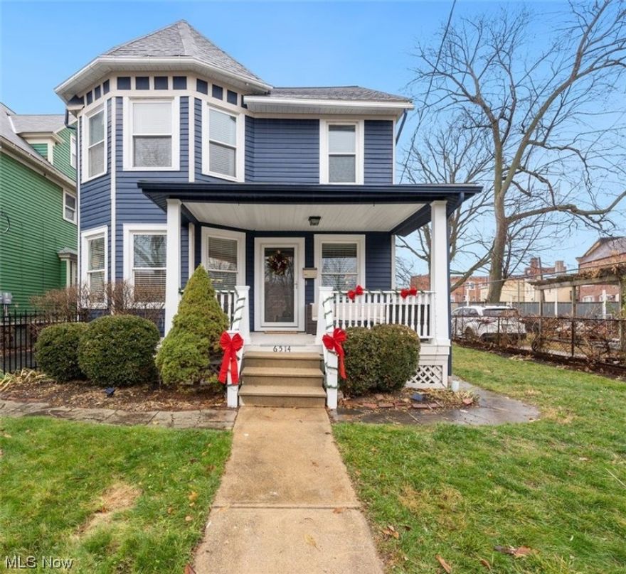 Welcome home to this beautiful Victorian style Colonial in the heart of Gordon Square Arts District!  Featuring 3-4 bedrooms depending on your needs and 3 full baths!  Exterior was freshly painted in 2023 & wood siding replaced where needed. Complete tear-off, replacement roof in 2016. Replacement vinyl windows. The house had a full renovation in 2009 & the floorplan was converted to a bright & open floorplan while still maintaining the historical character & charm. The living room has a beautiful decorative fireplace & bay windows. The kitchen is equipped with stainless steel appliances, ample cabinet & counter space, modern hexagon tile backsplash and NEW Quartz countertops. Updated first floor full bath w/tile flooring, vanity w/ NEW Quartz countertops, faucet & NEW light fixture. Upstairs you will find the primary suite w/ dual closets & en-suite bath featuring tile flooring, a huge tiled shower & dual vanity w/ NEW Quartz countertops, faucets & lights! The other 2 bedrooms share the other 2nd floor full bath, featuring tile flooring, a tub with tiled shower and a NEW Vanity. The 3rd floor offers a huge living space w/large walk-in closet, which can be utilized as a 4th bedroom, recreational room or private office, based on your needs. Basement is clean & dry w/ awesome storage space & your laundry room. Electrical was updated & whole house surge protection was added to the breaker box in 2016. Enjoy unlimited hot water w/ the tankless hot water tank! The 2+ car garage was built in 2009. The aluminum fence was added in 2020.  Great size lot for the city, creating a good sized rear yard w/ a brick paver patio & a side yard! PRIME LOCATION! SO much to walk to from here!  The Capitol Theatre, Cleveland Public Theatre, Gypsy Bean Coffee, Luxe, Brewnuts, XYZ, Blue Habanero, Ninja City, Edgewater Park, + so much more within minutes of your door. Make this your new home & become part of this amazing community!! See virtual tour & schedule your private tour today!!