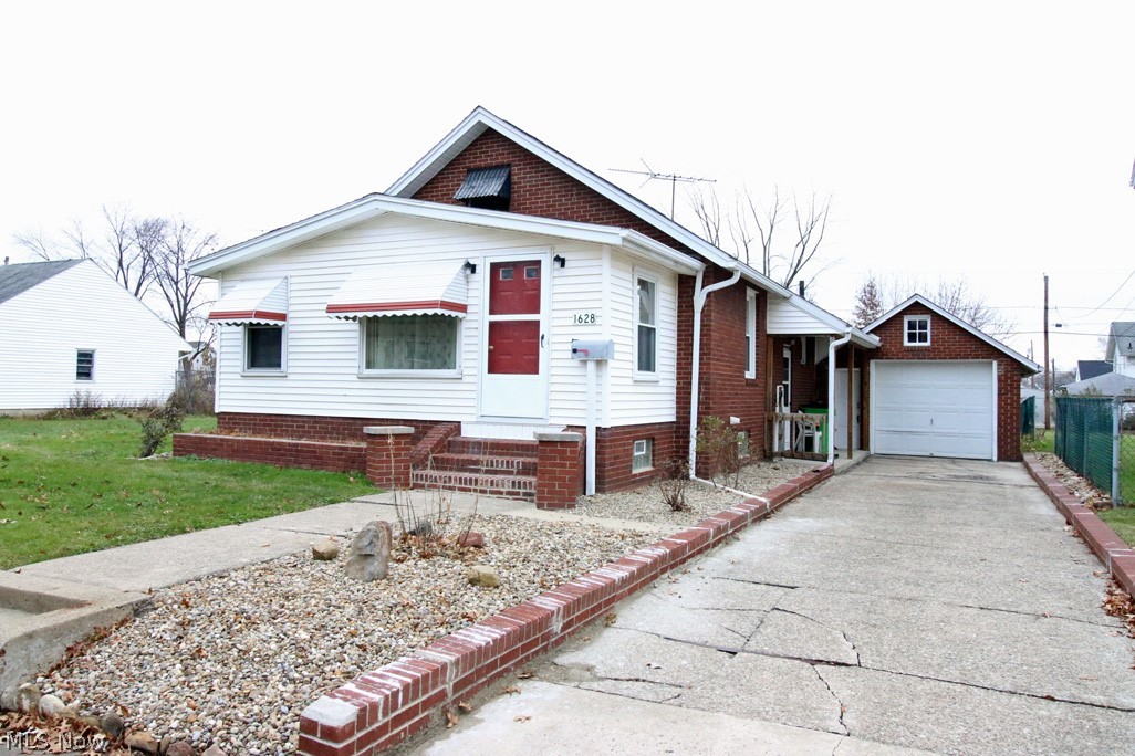 Welcome to this charming 3-bedroom 1 full bath brick and vinyl cape cod on a double lot in the heart of Alliance. Located within minutes to shopping and dinning amenities. Coming through the front door you will step into a welcoming living room with built in cabinet and carpeting that opens to the eat in kitchen with pantry. Enjoy the luxury of 1st floor living with the master bedroom and bedroom 2 located off the living room and kitchen. Additionally, on the first floor is an accommodating full bathroom. Leading off the kitchen is a spacious deck for entertaining, leading to a double lot backyard including storage shed for you needs. Upstairs presents bedroom 3 with ample space at 17 x 10. The full basement offers plenty of storage space and presents with a wall gas heater. The garage offers an electric garage door opener. Some additional updates include: a dimensional shingle roof 2016, vinyl windows 2016; glass block windows 2016, added insulation 2009, and updated landscaping.