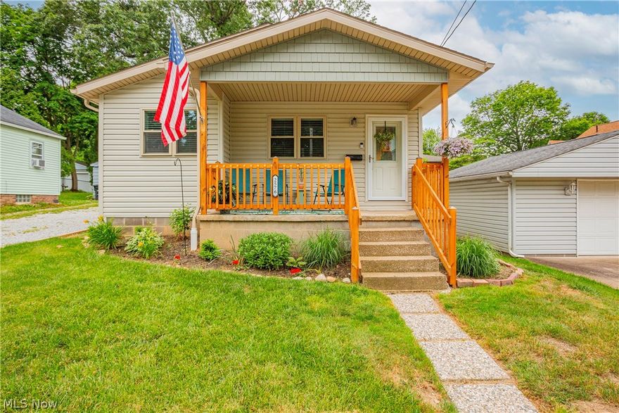 Welcome to this beautifully rebuilt ranch-style home in the heart of Ellet. Completely reconstructed from the sixth block of the basement up in 2021, this residence features all-new mechanical systems, including the roof, electrical, furnace, central air, and appliances. Everything in the house from the sixth block up has been entirely redone and is from 2021 or newer. The home offers a spacious open floor plan. Entering through the front door, you'll find a living room that seamlessly flows into an eat-in kitchen with bright white cabinetry and stainless steel appliances. The home includes two generously sized bedrooms and two full bathrooms, all with fresh paint and luxury vinyl flooring throughout. Enjoy summer evenings on your private deck. Additionally, the property includes a one-car detached garage with a door opener. This stunning home is move-in ready and awaits a new owner. Call to schedule a showing today! The basement has been professionally waterproofed!