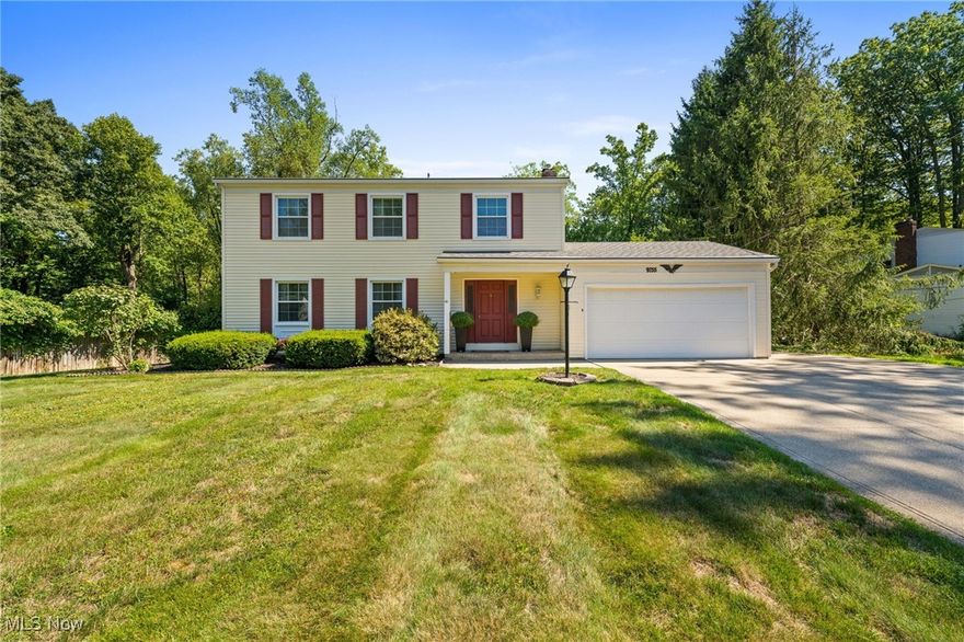 Welcome to this beautifully maintained Colonial home set on nearly an acre in sought after Concord Township. This four bedroom, three and a half bath home combines functionality and charm with spaces designed for both relaxation and entertaining. Step inside to a ceramic tiled foyer that opens into a bright, freshly painted interior. A charming half bath sits off the entry, while the front living room welcomes you with hardwood floors, crown molding, and natural light from large windows. The kitchen provides abundant cabinet and counter space, a countertop bar area, pantry with Lazy Susans, and a stainless steel refrigerator. Just beyond, the four season sunroom showcases cathedral ceilings, skylights, and walls of glass that create a relaxing retreat in every season. The back family room centers around a brick wood burning fireplace and opens through sliding glass doors to the deck. Upstairs you will find four generously sized bedrooms with refinished hardwood floors, including a primary suite with its own full bath, while a second bathroom serves the remaining rooms. The finished lower level adds versatile living space with a recreation area, workshop, additional full bath, and ample storage. Outdoors, enjoy a large deck and gazebo overlooking the landscaped yard, ideal for entertaining or unwinding in privacy. A garden area and oversized shed with an overhead door provide convenience and flexibility. Updates include gutter covers, gutter heaters at the front and rear, and a paved driveway that extends behind the garage. This move in ready home offers both comfort and character in one of Concord’s most desirable settings.