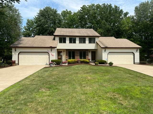 Perfect Cortland condo located on a quiet cul-de-sac. This spotless unit features 2 bedrooms on the second floor plus a sunken loft/office/3rd bedroom with skylight and 2 large closets. The eat-in galley kitchen is complete w/all appliances. Living room has a ceiling fan and a gas log fireplace. The vaulted great room has plenty of windows and opens to the large rear deck. There is a half bath on the first floor and a full bath on the second. The oversized windows throughout provide plenty of natural light and the carpet looks brand new!. The spacious basement includes a washer and dryer and has a huge crawl space for extra storage. The 2-car garage w/opener has newer garage door, extra storage, drain, water, built-in cabinets and shelving and an access door to the rear deck. Additional amenities include cement drive, new gutter guards and fresh landscaping.