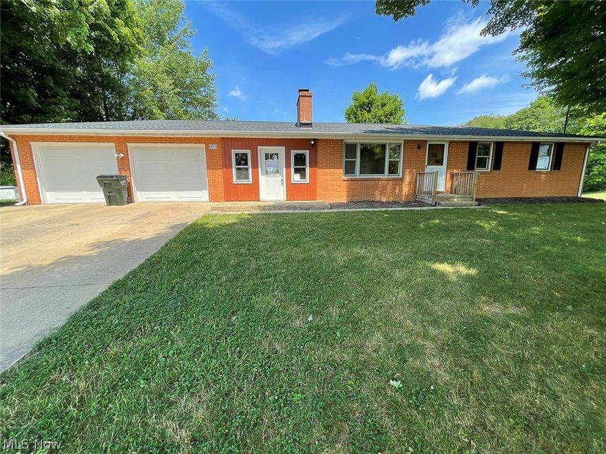 Easy keeper three-bedroom brick ranch on 5 acres. The home has new central air and a new gas-forced air furnace in 2024. A new shingles shingle roof in 2024. 1,296 sq. ft. of living area. Full basement and two-car attached garage with openers. Nice concrete driveway. The home has hardwood floors and an updated full bath. Small cattle barn in the back. The seller is reserving Gas and Oil Mineral Rights.