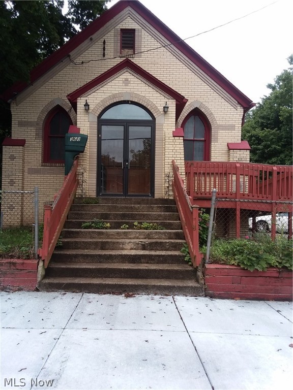 The building was originally a church and most recently used for a place of worship. It is an open book and could be used for a variety of businesses. Possible daycare, community center, consignment shop and many others. Bathrooms are located in basement. Exterior handicap ramp. Storage shed in back of property. Privacy fence. Lots of parking.