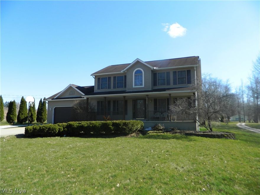 Welcome to 2120 Lynn Road. This 3 bedroom, 2.5 half bath, one owner home is ready for you to call home. Built in 2001, this home sits on just over 1.5 acres of land. Enjoy viewing your land from the rear deck or from the covered front porch. The 2 story open foyer as you enter the home provides your guests with the WOW factor. The foyer has hardwood flooring and plenty of spaces to add your own personal decorating touches. The open floor plan offers great entertaining space between the kitchen, family room, formal dining room and easy access to the deck for those summer barbeques. If privacy is more for you, then use the home’s formal living room. The kitchen has a breakfast bar and the appliances will remain. Get cozy with the fireplace in the family room. A convenient first floor laundry and half bath complete the main floor. The second floor master suite offers a walk in closet, dual vanities, shower and soaking tub to relax the day away. The 2 additional bedrooms and another full b