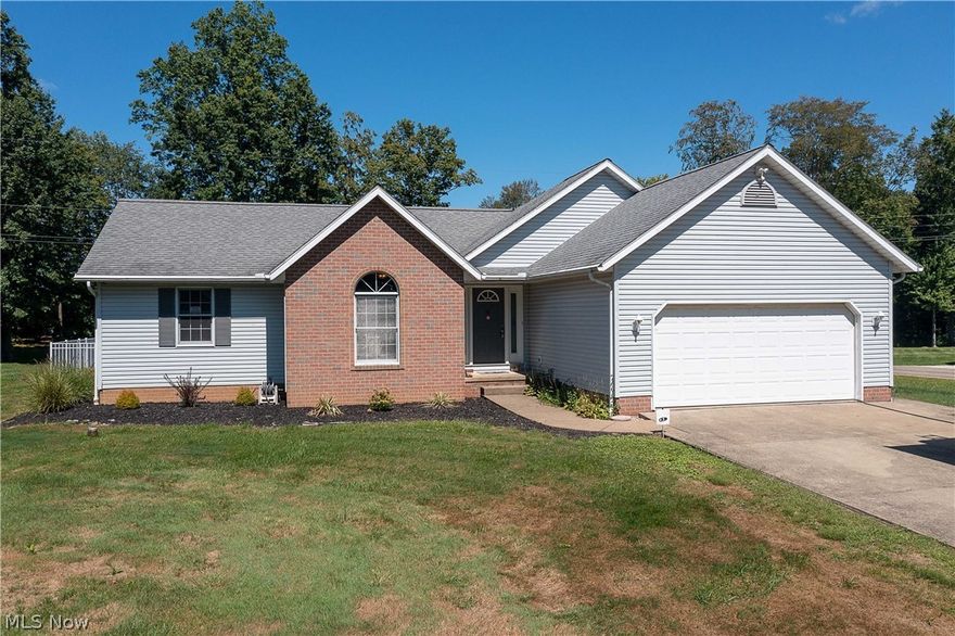 This fantastic one-owner home was built by Schumacher Homes.  Located in the Marlington school district, it is just down the road from the local Hartville winery/farm market. As you enter this charming home, you will love how bright and open it is. The great room is spacious and has laminate floors, a vaulted ceiling, a gas fireplace, and plenty of natural light. The eat-in kitchen offers appliances, lots of cabinet space, a breakfast bar, tile floors, and a dining area with a walkout to the deck. Off the kitchen is a convenient first-floor laundry room. The three bedrooms are spacious, the master featuring a vaulted ceiling and a walkout to a private deck; the large master bath has a walk-in closet (7x8) and a beautiful walk-in shower with a tile surround, double shower heads, and a skylight. Beside the master bath, there are two additional full baths (one on the main floor and one in the basement). The basement is clean and divided, perfect for a rec room/playroom,/exercise room, etc., that could add extra living space. The big plus is the backyard (entertaining and relaxing living) with an inground pool with a large patio and decks (Trex decking) to enjoy your summer with the family. This home sits on a large corner lot with plenty of parking space. Updates include a newer roof (2012), pool equipment (2020), water softener (2020), pressure tank for the well (2020), et. A must-see! Make your appointment today!