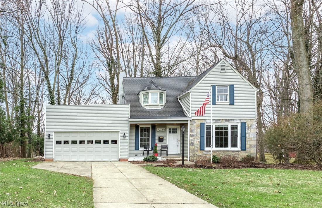 Move right into this hidden gem in Euclid! This beautifully maintained and extensively upgraded home sits on a double lot that backs up to a lush forest view of the Euclid Creek Basin. This view is optimized by a sizable balcony off of the primary bedroom, a bay window in the kitchen, and new deck and a patio right outside of the fully rebuilt garage. Through the front door you’ll find a sun drenched living room with a fireplace and sliding doors to the deck. The formal dining room leads you through to the spacious and fully remodeled kitchen. Modern stainless steel appliances are masterfully contrasted with warm cabinets and dark countertops. Take a seat at the island or in the large eat-in dining space with artful lighting. The kitchen steps out to the newly finished deck, so you can easily enjoy meals with a view of the backyard. Up the iron-railed staircase you’ll find two bedrooms with gorgeous built-ins, balcony access and a roomy bathroom. The fully waterproofed lower level prov