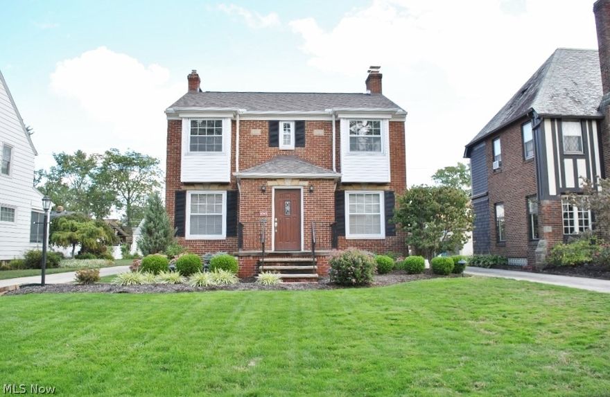 Fairview Park charm. Distinctive Brick Colonial on a beautiful street. Spacious living & dining rms accented w/hardwood floors & wood burning fireplace. Eat-in kitchen w/all appliances & half bath on main floor. Knotty Pine rec rm in lower level providing that extra desired living space w/glass-vented block windows. Three bedrms on 2nd floor & main bath. Recently painted throughout in neutral tones. Newer 2.5 car garage & concrete. Recent improvements: electrical panel box & GFI's 2017, new roof 2016, front & rear Pella doors 2015, painting 2017. This is a must to view now. Thank you.