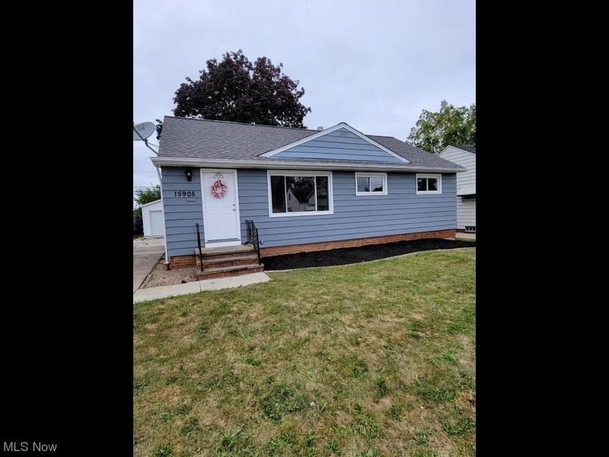 Lovely updated 3 bedroom ranch with a brand new 2 car garage with electric and garage door opener.  Large living room with dining area plus a large eat in kitchen. Additionally, there are 2 bathrooms and a partially finished basement. Other updates include roof on house, furnace and air conditioner replaced in 2018. Updates in 2023 include most windows replaced, whole inside of house has been freshly painted, hardwood floors have been refinished, new bathroom vanity and fixtures, new kitchen sink and built in microwave, new exterior back door and new chain link fence on East side of property. Pull down stairs in hallway to access the large attic. Nothing to do but move in and enjoy! New Refrigerator and stove are negotiable!