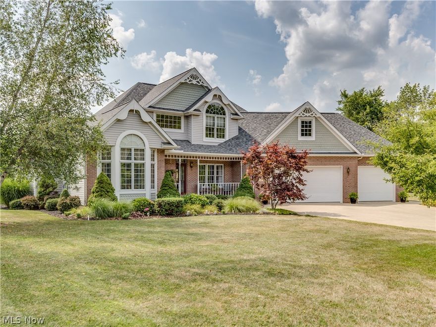 Incredible custom built home & setting! Over 400' bordering Seven Hills Golf Course on private 3.44 acres is this beautifully designed 1.5 story with 4 bedrooms, 2.5 baths w/approx. 2936SF (1st & 2nd floor only), 1st floor master & oversized 3.5 car garage* Nothing spared- 2 story entry & great room, vaulted den, master bedroom w/master bath, eating area & bedroom #2, tray ceiling in formal dining with recessed lighting, crown molding, 6 panel wood doors, wood floors in entry, dining & den; granite, new stainless appliances, many windows (including Palladium & Transom), allowing natural light throughout and geothermal heating & cooling-just to name a few* Gathering room, bayed eating area & kitchen with walk in pantry are designed to enjoy the see through brick fireplace & access to deck & patio* 1st floor laundry* Den with French doors to covered porch* Master with his & her walk in closets & jetted tub* Bedroom #3 with walk in* Rec room/work out room (2016) off of guest bath has its own heating & cooling unit (2016)* 16x9 storage building* Patio & partially covered deck & above ground pool* Covered front porch* Garage w/access to 13 course unfinished basement w/fireplace (ready to be finished)* Shingles 9/2015 (single layer)* Stainless appliances 5/2016 w/3 yr. warranty* 3.44 acres (approx. 1/3 woods)* Truly a rare find!