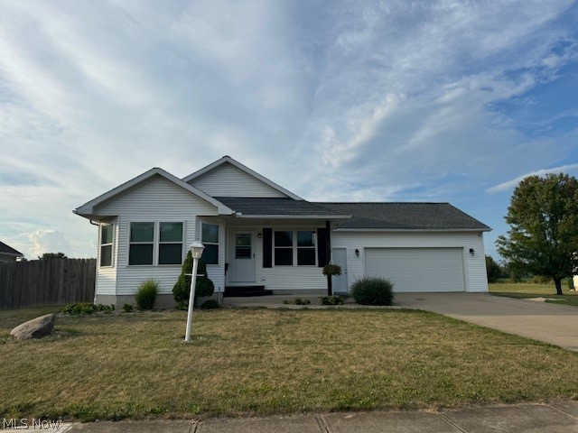 Check out this 2004 Ranch home on cul-de-sac street and see it's unique floor plan.
Outside enjoy the privacy fence, patio & front porch. Amenities include newer furnace and AC (approx 5 years old) a reverse osmosis system and replacement windows (approx 7 years ago.) The kitchen with island is fully equipped with all appliances included. The first floor laundry with sink is conveniently located near the bedrooms. The master bedroom has a large bathroom with walk-in shower and jetted tub. Finally, there is a bonus room that can be used as a 2nd living space, perfect for an office, craft or game room. The large basement is under most of the home, with a cement crawl space under the bonus room. Immediate possession.