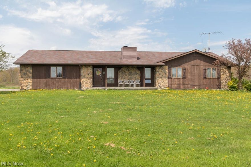 Sprawling 3 bedroom ranch home sits on 16 acres. This ideal country location is quiet and away from the hustle and bustle, yet just a few minutes away from Rt 11. The home features an open floor plan. Large living room has a fireplace with stone mantle and is open to a spacious kitchen with huge center island, breakfast bar, and solid oak cabinetry. Formal dining rom with sliding doors to the deck. 3 bedrooms and full bath on one end of he home. The  1st floor is complete with a 1/2 bath and access to the attached car garage. There's also a full basement. one 1/2 is finished as a rec room with gas fireplace and bar. The other half is storage space and utility room. Outside the home site includes several ponds and a stocked lake surrounded by lampposts and park benches. There's also a campsite area in. the woods with a pavilion and electricity. This is a one of a kind property! Call today for details and a private showing.