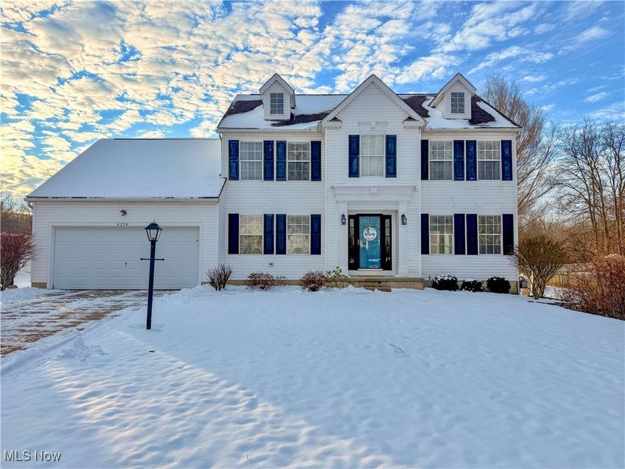 This updated home features a beautifully renovated first floor designed for both everyday living and entertaining. The stunning kitchen showcases leathered granite countertops, upgraded cabinetry with soft-close, dovetail construction, built-in sliding shelves, a pantry, newer slate (gunmetal-finish) stainless steel appliances, upgraded windows, and a new back door leading to the patio. A custom banquette with built-in storage benches adds charm and function, while the fireplace is accented with updated tile for a modern touch. Luxury vinyl plank flooring flows throughout the main living areas, complemented by newer carpet in the living and family rooms. Additional main-floor highlights include a first-floor laundry room with abundant storage, a dining room with tray ceiling, a wall-mounted flat-screen TV, and thoughtfully placed coat and storage closets on either side of the front door. Upstairs, French doors open to a spacious owner’s suite with vaulted ceiling, walk-in closet, and a private bath featuring a soaking tub, garden window overlooking the backyard, dual shower heads, and an extended vanity counter with space for a seated makeup area. Three additional bedrooms and a full bath complete the second floor. The home also offers a full unfinished basement, a Nest thermostat, and security cameras that may remain with the property. Ideally located within walking distance to Blake Elementary School, shopping, dining, and more, and situated in the Medina City School District, just 39 minutes to CAK and 34 minutes to CLE. Take a tour and make this home your own.