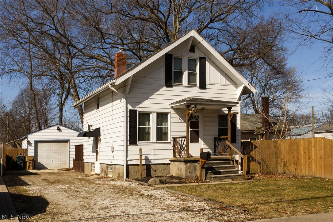 Welcome Home! This adorable colonial is a must see! The interior feels spacious with a charming living room that opens to a renovated, large eat in kitchen with island. Very handy extra room off the kitchen that walks out to the yard could be a mudroom, dining room of office. Upstairs you will find 2 bedrooms and the full bath. Many updates! Furnace and AC new in 2008, water tank approx 2015. Replacement windows throughout! Basement has been waterproofed. Detached garage, fenced yard, and fantastic back deck complete this extremely affordable home! Why rent when you can buy for less! Dont miss it!