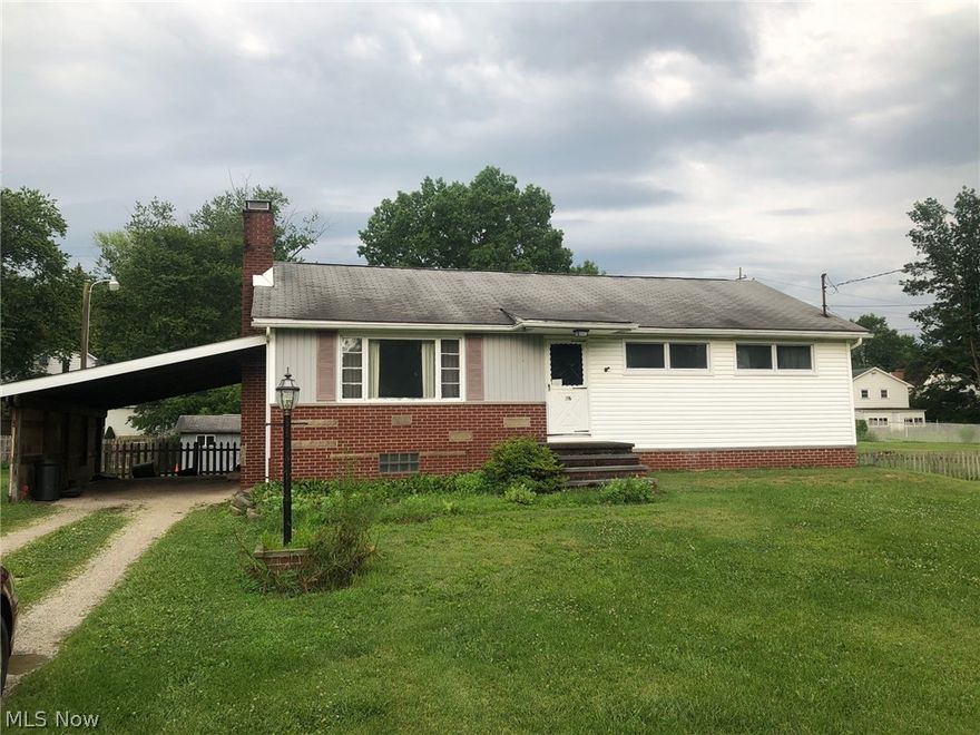 Nice little house with a big yard in Ravenna.  This ranch home offers 1176 sq. feet of living up stairs with 3 bedrooms, one full bath, Large living room with a fireplace, and a open kitchen/dining room area.  The home could use some updates, and some TLC.  The basement is very dry and could be partially finished if the new owners elect too.  This home sits on three different parcels (the one the house sits on, a buildable parcel, and another very small strip).  This gives a grand total of 0.63 acres and the yard has been well maintained over the years.  There is a newer hot water heater, gas heat, central air, and city water.  The home offers a car port, and a utility shed in the rear of the property.  This home is being sold as is condition, and the sellers will not pay for any repairs.  Schedule your private showing today, and come take a look.