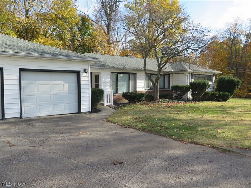 Rural 3 bedroom, 2 bath ranch on 2.69 acres. Property features, a built in wood burner in the living room, first floor laundry, and newer main bathroom. Close to freeway access.  East Ohio Gas is availabe at the street.