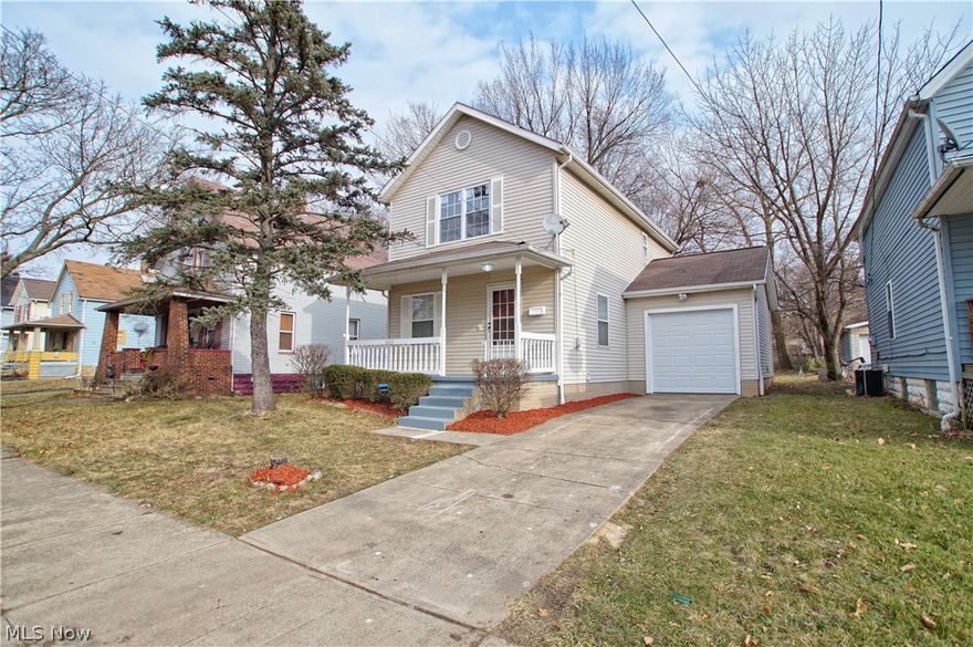 Welcome home to 3409 E 108th St conveniently located on Cleveland’s Eastside! Just built in 1995, this updated colonial has been updated from top to bottom making it easy to move right in! It offers 3 nice sized bedrooms, completely remodeled bath and a half, large living room, and lots of windows for natural light. Updates include: luxury vinyl throughout the first floor, new hot water tank, furnace, garage door, carpet, cabinets, updated lighting, and fresh paint. "NEW" is the theme. To give even more peace of mind, a 1 year home warranty has been included! Come take a look and call this one home!