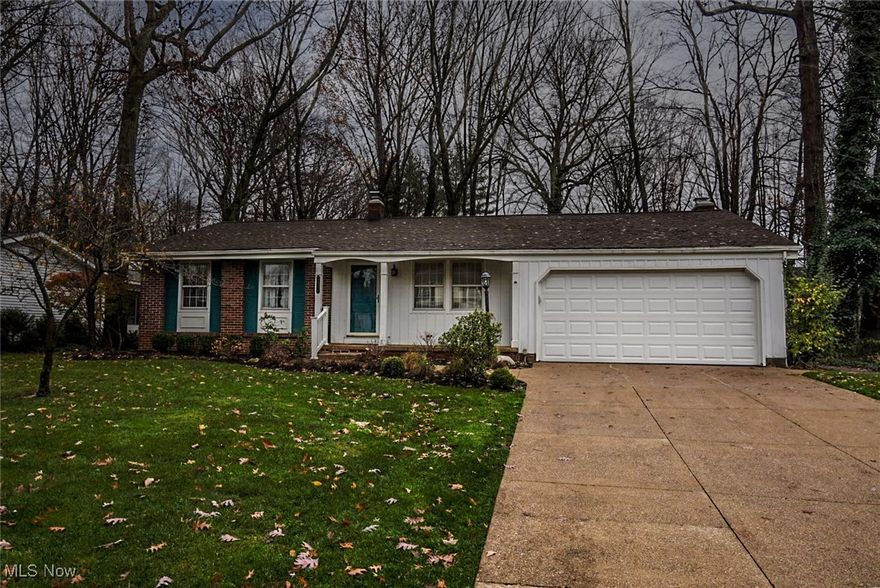 Welcome to this lovely ranch home that features 3 bedrooms, 2 full baths, a living room, a family room, and a fully-applianced kitchen. This home is located on a quiet street with a large lot, a wonderful front porch, and an attached 2 car garage. From the front porch you walk into the foyer with tiled floors, a coat closet, and a large living room with new carpet and fresh paint, (Including the woodwork). The eat-in kitchen is fully-applianced and has a pantry and ceramic tile flooring. From the kitchen there is one step-down to a cozy family room with beamed ceilings, a woodburning fireplace with an electric insert, and a full brick wall and mantle. And, there are sliders to the large private back yard. There are three good sized bedrooms, all with new carpet. The master bedroom has a large closet and there is a full bathroom with a step-in shower. Downstairs is a full unfinished basement with a laundry area, This home has been well maintained, and is ready for your personal touches! The roof is less than four years old, and the furnace was replaced in 2014, and the A/C was replaced in 2019. Call for your appointment today!