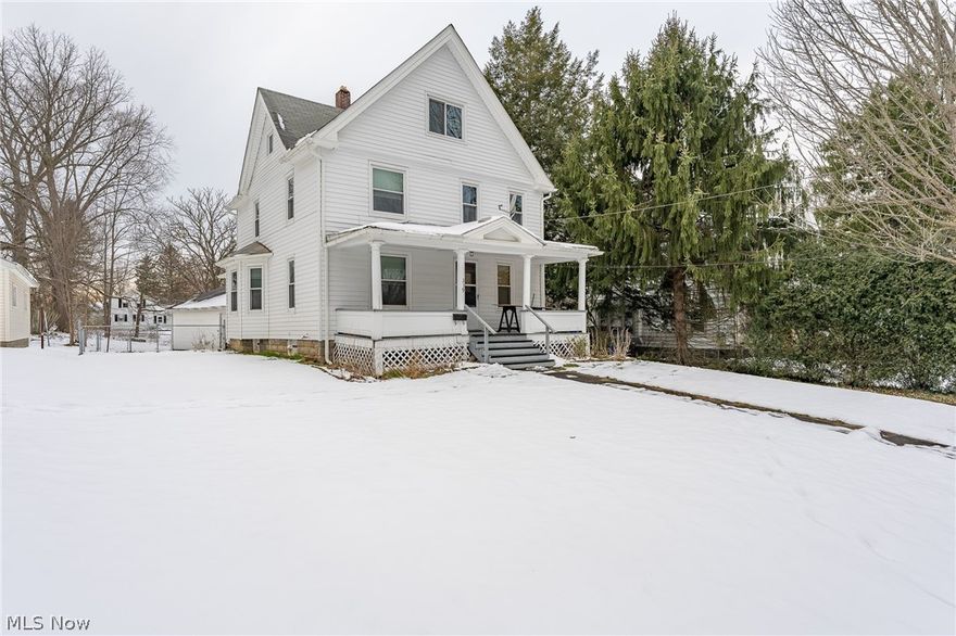 What an opportunity to own a well maintained colonial home located near downtown Ravenna!  This 3 bedroom home boasts comfort and charm throughout, as you enter through the front door, large open entryway with hardwood floors throughout.  Updated 1/2 bath near large open kitchen with plenty of cabinet space and countertops.  Home has large formal living room and dining area, with gorgeous original woodwork throughout.  Added bump out in dining area allows plenty of space for family gatherings, or additional sitting area.  Basement has been professionally waterproofed by ohio state waterproofing, with warranty.  Upstairs has 3 large bedrooms, and full bath with tub.  3rd level can be finished, large open attic area with stairs and flooring.  Good sized yard and large 2 car detached garage complete this charming homer. Call today to schedule your showing before this one too is SOLD.