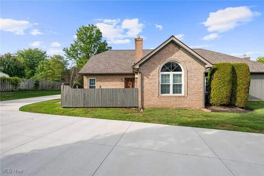 Welcome to this spacious and beautifully maintained townhome in the highly sought-after Villas at Mentor-On-The-Lake Condominiums. Situated in a peaceful, meticulously cared-for community, this home offers a low-maintenance lifestyle—no lawn care or snow removal to worry about. A charming front patio provides the perfect retreat for morning coffee or relaxing evenings. Inside, the bright and inviting living room impresses with vaulted ceilings, oversized windows that bathe the space in natural light, and a cozy fireplace that creates warmth and ambiance. The open-concept layout flows effortlessly into the dining area and kitchen, where abundant cabinetry, sleek stainless-steel appliances (all included), and a conveniently located laundry closet. The main level also features a versatile bonus room with endless possibilities—ideal for a home office or additional family space. The first-floor owner’s suite is a serene retreat, filled with natural light, a spacious walk-in closet, and a private full bath complete with a large vanity, generous storage, and a walk-in shower. A guest bath completes this level. Upstairs, a second private suite offers a bright, generously sized bedroom, a walk-in closet, and a full bath with a large vanity and tub/shower combination—perfect for family or guests. An attached two-car garage provides both convenience and extra storage. Recent updates include a new furnace and A/C (2021), a new roof (2020), and windows (2011), along with a newly paved access road. Residents enjoy exclusive access to the community clubhouse, available for daily rental and equipped with a full kitchen—ideal for hosting celebrations, gatherings, or special events. Exceptional location just minutes from Mentor Beach Park, Veterans Park, Mentor Lagoons, Black Brook Golf Course, and a variety of shopping and dining options. This home is more than a residence—it’s a lifestyle of comfort, convenience, and community. Call us today to schedule a time to see it.