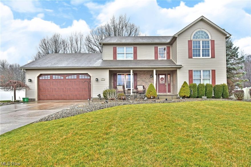 Stunning describes this Austintown home. Step inside the front door to a magnificent foyer with a grand staircase.  Adjacent to the foyer is a breathtaking dining room which leads to the extra-large eat-in kitchen with luxurious cabinetry and beautiful countertops. Spend your evenings in the family room and enjoy the fireplace on those cold winter nights.  You will also find an office on the first floor, a laundry area and a stylish half bath.  At the end of a long day, retire upstairs to your inviting master bedroom with an attached master bath and walk-in closet. This level has two more large sized bedrooms and a main bath.  The basement has been finished and includes a substantial sized rec room, weight room area, another half bath and additional storage area.  The extra-large fenced in backyard has a 24 foot above ground swimming pool with deck. An abundant sized concrete patio is attached to the home as well.  A new furnace and air conditioning in 2021 and new garage door in 2020.  This home has everything you need and more.  Call to schedule your tour today.