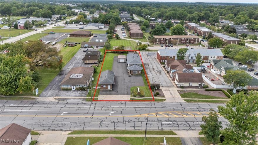 Exceptional and rare opportunity! Versatile medical/mixed-use property in a prime high-traffic, high-visibility location. Formerly a dentist’s office, this well-maintained and updated space can function as a single or dual tenant setup, offering maximum flexibility for a wide range of professional uses. Main office features a welcoming lobby, reception area, multiple exam/office rooms, kitchen space, baths with shower, and storage—ideal for medical, attorney, insurance, or other professional services. Adding to the value, the 2nd floor offers a spacious 2–3 bedroom apartment, perfect for live/work convenience, employee housing, or generating additional rental income. A separate detached building, previously used as a medical lab, is currently rented for additional revenue. Property sits on a large lot with a refinished parking area offering ample spaces, an attached garage, a steel garage/storage building, and a shed. The fenced lot adds privacy and security. Utilities are separate, and there are no association fees, bylaws, or restrictive rules—making this a turnkey and cost-efficient opportunity. This is a complete and solid property, ready for immediate occupancy, with endless potential for both professional and investment purposes. Schedule your showing today to secure this unique and income-producing mixed-use opportunity.