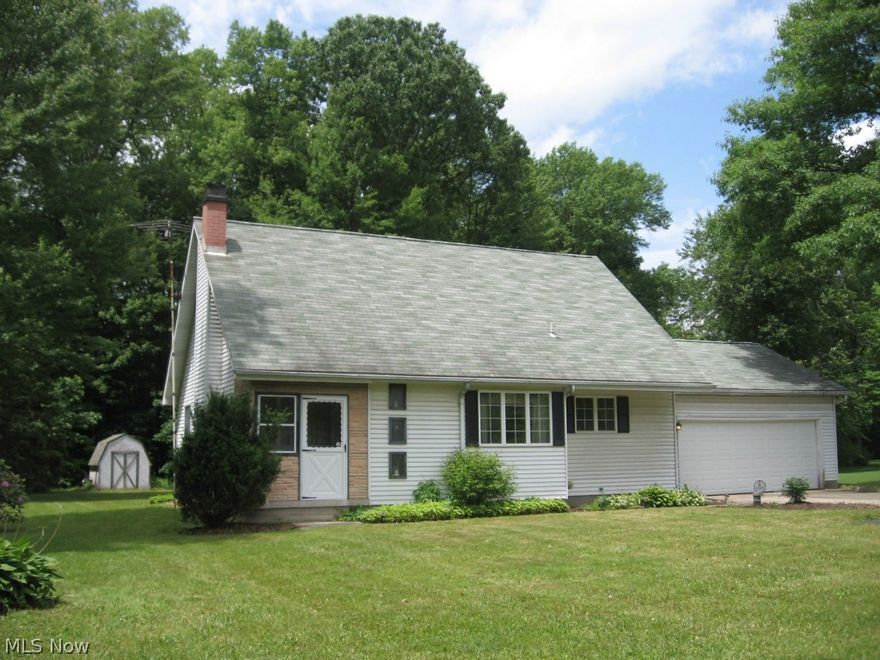 Immediate Possession in this 3 bedroom Cape Cod home on approximately 0.98 acre.  Roof 10 years old, upstairs bedroom with half bath plumbed.  Home selling as-is.  Home Warranty.