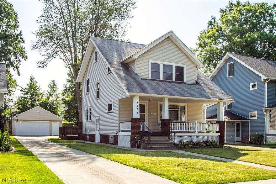Open airy full porch invites you into this compelling West Park colonial located minutes from Kamm's Corners! Quality resonates throughout the roomy interior teeming with period architectural features!  Living room enhancements include crown molding and attractive deco stone fireplace! Formal dining room boasts custom window seat flanked by lead glass display cabinets! Eat in kitchen includes appliances and opens to an expansive 2 tier deck offering over 500 sq ft of outdoor entertaining space! Upstairs you will discover a full bath and 3 bedrooms including a roomy master with twin closets! There is also a walk up attic for additional storage or potential expansion! This home is mechanically strong including newer sidewalk, front porch, furnace, ac,water tank, 2.5 car garage, deck, electric panel, windows and more all in the last 4 years!  Hurry to see!!