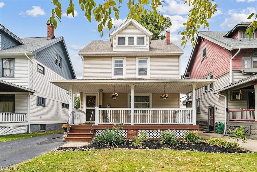 Welcome to this beautiful colonial home on a tree-lined, non-through street in the Larchmere neighborhood in Shaker Heights. The updates include a fully finished attic and second bathroom, brand new electric panel, stair rails, freshly painted rooms, and a new front porch. This home features all the original trim and hardwood floors throughout. There are four bedrooms, two full bathrooms, a large living room with a fireplace, a formal dining room with built-ins, and a recently renovated kitchen. The fully fenced-in backyard features a slate patio, perennial garden, large shade tree, and a 2-car garage. The large newly built front porch is great for relaxing with friends. Excellent trails, parks, shops, and restaurants are all easily accessible within this walkable area, the farmers market every Saturday, and the green and blue line light-rail station at Shaker Square - a 10-minute walk. Other local amenities within walking distance include Dave’s Grocery, Edwin’s restaurants, Shaker Heights Nature Center, Doan Brook, Loganberry Books, UnBar Cafe, and Honeybirch Bakehouse.