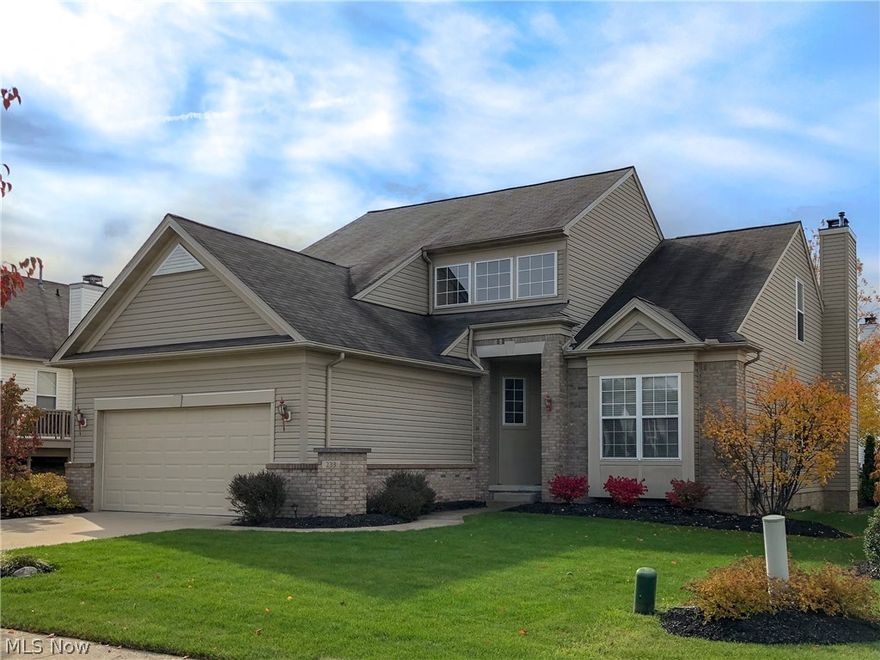 This move-in ready home features a large and open great room with a warm fireplace and an ample dining room space. A two-story foyer with hardwood flooring opens to the vaulted kitchen, and French doors lead to a family room with a bay window overlooking the pretty backyard. The large first-floor master suite includes a full bath and a huge closet. On the second floor you will find two nice-sized bedrooms along with a loft overlooking the great room. The stamped concrete patio and lovely backyard are perfect for enjoying with family and visitors. Don't miss this elegant home!