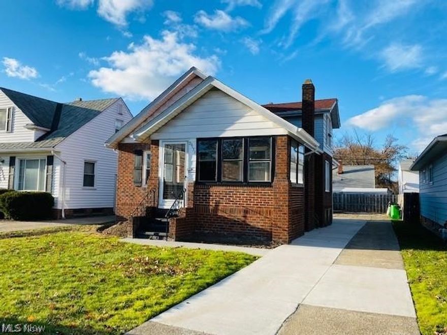 Charming brick three bedroom bungalow in Wickliffe. Newly renovated with 2 Bedrooms down and one large Bedroom upstairs with sitting area. Full basement and an enclosed porch out front. New furnace, 2yo roof,  new paint and flooring throughout, brand new sewer system from inside the house to the street, and new electric panels. Point of sale compliant. Clean and ready to move into!