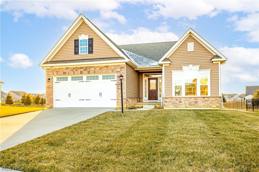 Nestled on a cul-de-sac in the desired community of The Reserve at Winfield Farms is this beautiful custom ranch home loaded with upgrades. Built in 2018, this home is still “like new.” Stunning hardwood floors welcome you into this home and have been upgraded to run throughout the entire first floor living area. Amazing open concept floor plan in the living room, dining area and kitchen with soaring vaulted ceilings. The gas fireplace is the centerpiece of the living room and the entire area is filled with light from extra windows added to this home. The kitchen features upgraded glazed white cabinets with crown molding, a center island, granite countertops, stainless steel appliances and a large pantry. The dining area can serve 8 guests and the slider door provides easy access to the large backyard with lots of greenspace. The upgraded morning room is currently being used as an office. The spacious owner’s suite includes a custom upgraded full bath with dual sinks, granite counterto