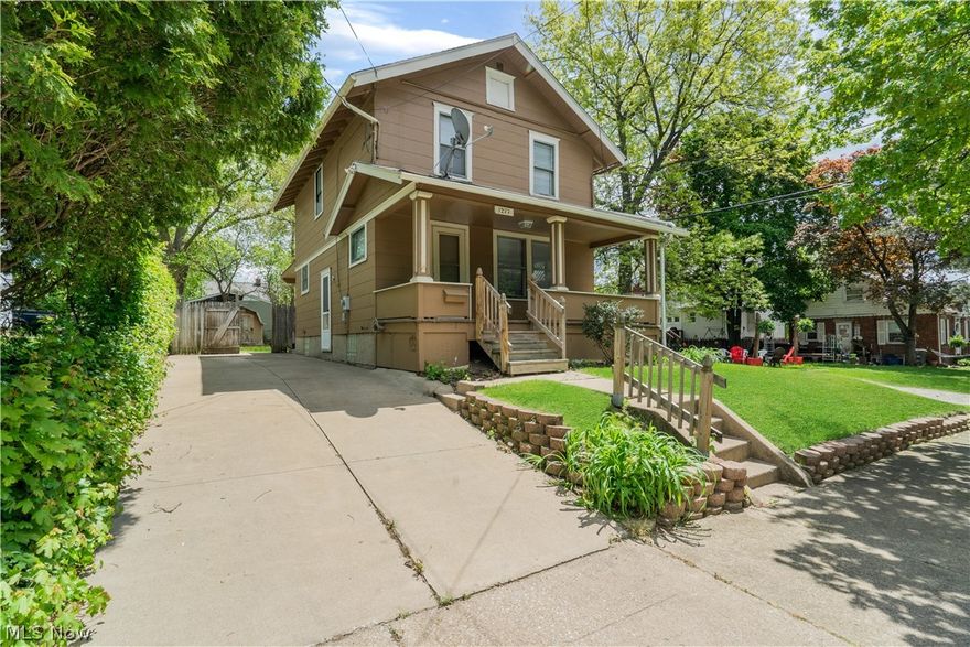 Great investment opportunity in this Akron Colonial! Once you make it inside past the spacious front porch, you are welcomed into the freshly painted living room with plush new carpeting. The dining room, perfectly placed between the living room and kitchen, is a great place to host many gatherings. The kitchen comes equipped with new cabinetry, Formica counters, and linoleum flooring for easy clean-up. A nicely updated bonus room off the kitchen creates extra gathering space when entertaining family and friends. New carpet and fresh paint extend to the 2nd floor. Two generously sized bedrooms and an updated full bathroom complete the 2nd floor.  A fully fenced backyard gives you a private outdoor space for kids or pets. Schedule your showing today!