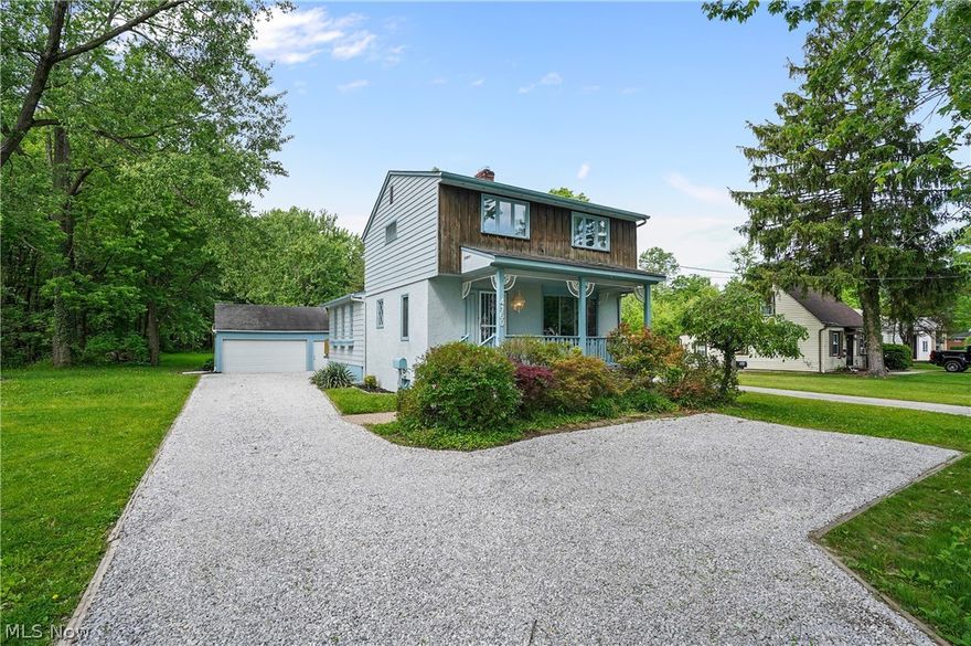Beautifully Remodeled Home with the right mix of new and old to keep the character. Gorgeous Updated Kitchen with butcher block countertops, white cabinets, new hardware, SS Gas Stove, Microwave, refrigerator and dishwasher, oversized, deep sink and tiled back splash. The amount of cabinets and counter space make this a true chef's dream and opens to a generous sized dining space. Perfect to entertain. First floor primary bedroom with double closets and en suite Full bathroom is a welcome bonus. L-Shaped Living Room offers several options for setting up the furniture you desire. New flooring, light fixtures and hardware throughout. Head upstairs to two large bedrooms with hardwood floors and a tiled full bathroom so beautifully intact it would have been a shame to tear it apart. The basement is an additional surprise. Two sections, one under the original house with laundry area and half bathroom plus the new high efficiency zoned combi heating system and hot water tank providing on demand and with HWT tied in to the tankless for the primary bathroom. The other section is partially finished with book cases, own heating and perfect for a recreation room. Almost one acre of land in this hidden gem. The backyard is a real treat with oversized 2 car detached garage that has a bonus spacious shed off the back allowing for ample room to storage all of your yard equipment and more! This gem of a house offers many options, spectacular land, and updates all in North Olmsted !