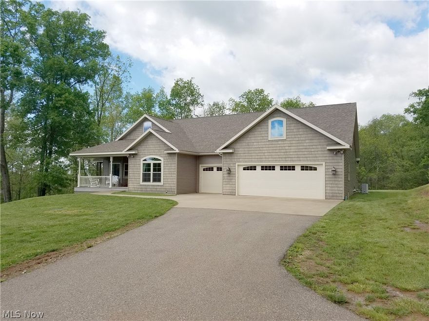 Beautiful 4 yr old ranch on 3.188 acres with 3 car garage. Lots of privacy, lovely open floor plan with lots of natural light, large kitchen with island & covered porch overlooking private backyard. 1st floor laundry. Walk-out basement with patio. Unfinished room on 2nd floor could be 3rd​​‌​​​​‌​‌​​​‌‌​​​‌‌‌​​‌​​‌‌​​​​ bedroom.