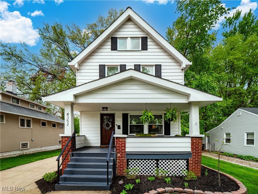 Nestled in a great Fairview Park location, this recently renovated 4 bedroom, 2.5 bathroom home is the perfect blend of timeless charm and thoughtful updates. Step inside to find refinished hardwood floors flowing throughout most of the home, complementing the inviting spaces. The spacious family room has an electric fireplace with stylish tile surround making it perfect for relaxing evenings. Move to the dining room where eye-catching lighting and built-in buffet provide a great space for casual meals or fun gatherings. Just off the dining area is the updated kitchen, complete with white cabinetry, sleek hardware, quartz countertops, stainless steel appliances including a gas stove with range hood, recessed lighting, and a large single-bowl sink. In the rear of the home is a bedroom addition with ensuite full bathroom. This is a flexible space that is perfect for a guest, primary or teen suite. The full bathroom is completely updated with a large free standing tub and there is a stackable laundry hook-up for added convenience. Upstairs, there are three comfortable bedrooms, a beautifully updated full bath with custom tile shower and stunning fixtures. A walk-up attic, accessed through a bedroom closet, provides great storage or future expansion potential. Downstairs, the partially finished basement has a recreation room, half bath, and newer glass block windows. Outside enjoy summer evenings in the large, fenced-in backyard complete with a patio.  Additional updates include new windows throughout (2022), ensuring energy efficiency and comfort. With its thoughtful updates, flexible floor plan, and timeless charm, this affordable Fairview Park gem is ready to welcome you home. Come see today!