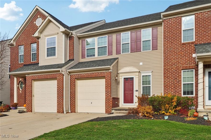 Welcome to this fantastic 3-bedroom, 2.5-bath townhome in the desirable Sandstone Ridge community. Built in 2011 and paired with a low monthly HOA, it offers truly low-maintenance living. Step into a welcoming foyer that opens to a bright living room and an open kitchen/dining area complete with all major appliances and upgraded hardwood flooring that flows onto a newly added, spacious deck—perfect for outdoor entertaining. Upstairs, you’ll find three comfortable bedrooms, including a generous primary suite with two closets (one walk-in) and a private full bath, along with a convenient second-floor laundry with washer and dryer included. The full basement provides ample potential and is already plumbed for an additional half bath. An attached one-car garage and nearby extra parking add to the convenience. Residents enjoy community amenities such as a playground, baseball fields, basketball and pickleball courts, and a park, all while being close to the Cleveland Metroparks, Baldwin Wallace University, and the airport.