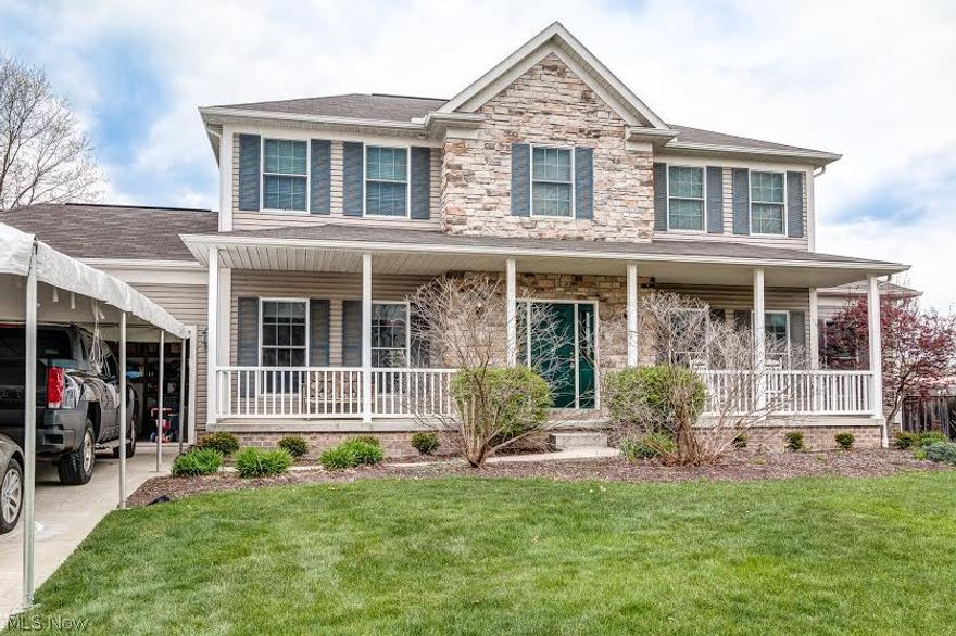 Price reduced to sell--sellers very motivated! Located in close proximity to shopping centers, the Ohio Turnpike, and highways, this beautifully maintained 4 bedroom, 2.5 bath Colonial is ready to be moved into! Showcasing a spacious open-concept kitchen with access to the large living room with fireplace and the fully fenced-in backyard, this home is perfect for entertaining larger or more intimate groups. The first floor also features a laundry room, half bath, access to the 3 car garage, a formal dining room, and a beautiful sitting room that could easily be made into an office or library. Upstairs, the owner's suite has an on-suite full bathroom with a large walk-in closet. Don't forget to look up to notice another unique feature: a recessed ceiling and fan. Just down the hall are three large bedrooms, a second full bath, and plenty of closet space. The basement of this home has been fully plumbed for a full bathroom and a bar area. It is perfect for a game room, entertainment, or