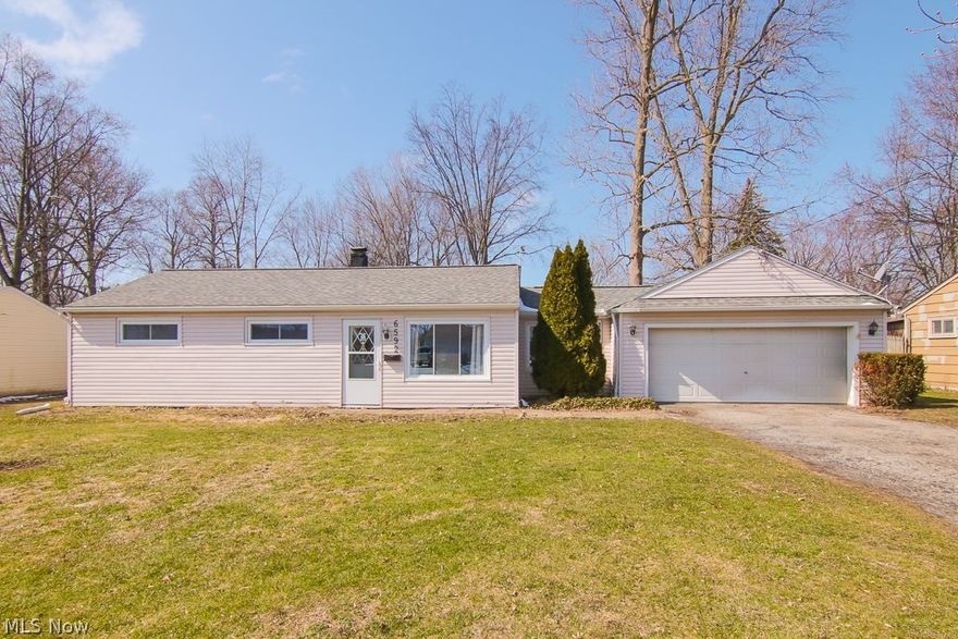 Easy living in this quaint and updated Mentor ranch.  All the big ticket items have been taken care of: new roof, gutters, storm doors, carpet and countertops in 2017, hot water tank in June of 2016, and new furnace in October of 2014!  This home has an open floor plan with three bedrooms and full bathroom.  Large eat-in kitchen with picture window that floods light into the space.  Laundry room off the kitchen for your convenience. Huge fenced in backyard is the perfect space for kids and pets to enjoy. Two car attached garage. Moments from shopping, restaurants, and many more amenities.