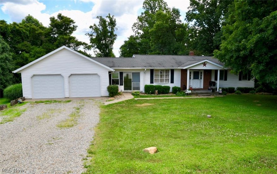 Back on the market due to Buyer's financing falling through!  This charming 3 bedroom ranch home includes 5.69 acres, nestled back at the end of a quiet, peaceful road, in the Tri-Valley school district!  It's a great central location for commuters to Newark, Zanesville & Coshocton! The home is equipped with 2 complete kitchens, a 2 car garage, a finished basement and an enclosed breezeway from the garage to the house. The bathroom was recently remodeled and updated. Take a break from the heat and relax in the above ground swimming pool or take a walk in the woods where there's plenty of shade. There are many trails in the woods for walking or riding four wheelers too! You can even enjoy your own personal hunting spot! The 24x45 Steel Grit pole barn is perfect for storing your RV, boat or camper! Or you could even utilize it for a large workshop and/or storage area! The well pump was replaced in 2017 and the pool pump was replaced in 2018! The home is also wired for a whole house generator.  Call today to schedule your showing!