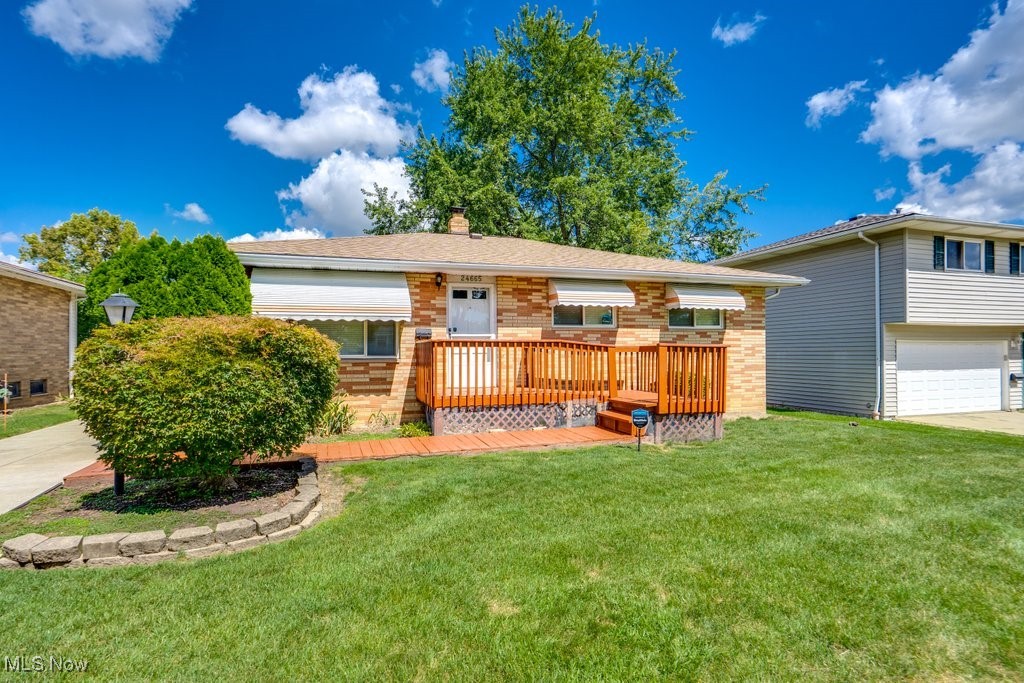 Lovely and well-maintained 3-bedroom, 1.5-bath brick ranch in Bedford Heights. This spacious home features an eat-in kitchen with stainless and black appliances and ample cabinet storage, a large living/dining room with hardwood floors, and three generously sized bedrooms with plenty of closet space. The partially finished basement, perfect for entertaining. Additional highlights include vinyl windows throughout, a two-car detached garage, and beautifully maintained landscaping in both the front and rear yards. No smoking, no pets. $65 application fee per adult over 18 years of age. Background check includes credit, criminal and eviction history.