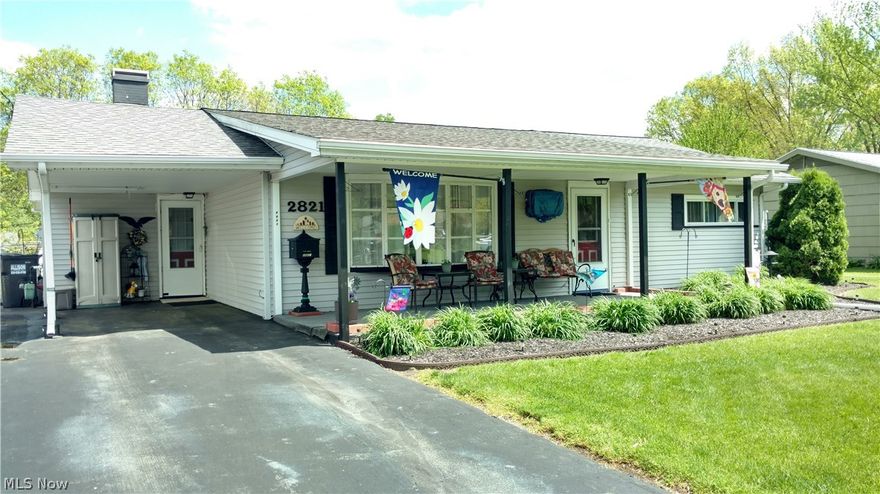 Move right into this well maintained 2-3 bedroom ranch in Austintown! Features include: vaulted living room, vinyl siding, updated windows, updated bathroom, carpet and kitchen floor 2017, dining room floor 2016, stove (2013), refrigerator (2014), microwave & washer (2017), hot water tank (2009)/heating element (2017), furnace serviced 2015 and evaporator tank replaced 2016.  Roof approx 10-12 years old.  Entertain on the large covered front porch or enclosed 3-season room. The large backyard is fenced-in with a patio and brick firepit. (Seller previously used the family room as the third bedroom!)