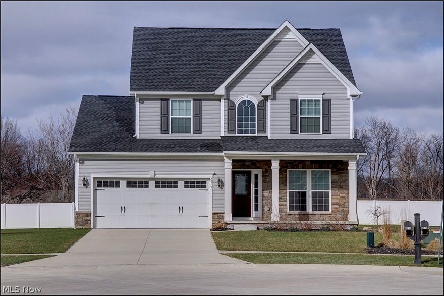 The moment you walk into this custom colonial you know you have found something special. Meticulously maintained & 3 years young, this home features an open floor plan w/ abundant natural light. As you enter from the charming front porch you are greeted w/ a flex space that can be used to your liking. Main living boasts an open flow meeting today's standards with hardwood flooring. Huge kitchen offers granite, solid wood cabinetry, breakfast bar, pantry, & ss appliances. Sizable morning room will fit that farmhouse table perfectly & has a vaulted ceiling. Gas fireplace is the focal point of the living room, providing cozy nights. 1/2 bath rounds off the 1st floor. Up the stairs you will find a loft space, currently used as an office space, 3 bedrooms, 2 full baths. Master suite is equipped w/ walk in closet, tray ceiling, & glamour bath w/ double vanity, soaker tub, stand up shower. All appliances and window blinds stay. Enjoy the private quaint neighborhood from your cul-de-sac lot. T