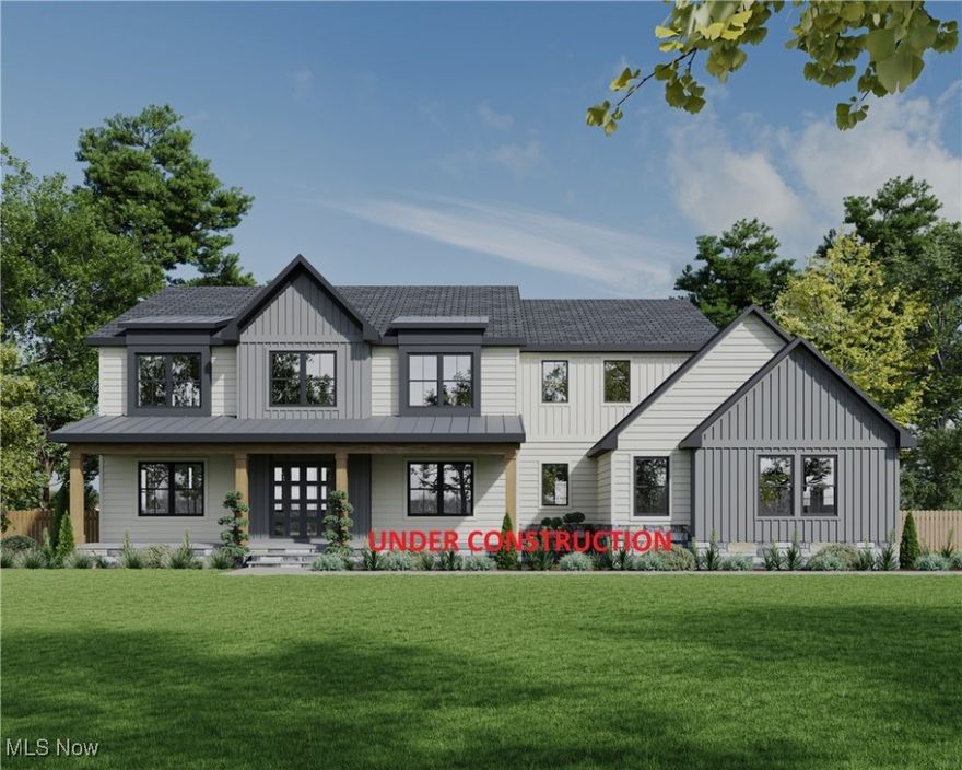 An exceptional offering of new construction, this 5,000+ sq ft of living space residence is a masterclass in refined design and elevated living. Every element of the home has been thoughtfully envisioned to deliver a seamless blend of form, function, and luxury—tailored for those with a discerning eye for quality.  At the heart of the home, a grand chef’s kitchen showcases top-of-the-line appliances, top tier cabinetry, and premium stone surfaces—designed to both inspire and impress. The two-story great room is an architectural centerpiece, with soaring ceilings, custom millwork, expansive windows, and refined detailing that creates a dramatic yet welcoming living space.  The second-floor primary suite offers true sanctuary—featuring a spa-level bath adorned with carefully selected finishes and a boutique-style dressing room designed with both luxury and practicality in mind.  Finished lower level extends the home’s versatility, complete with a private fitness studio and flexible living spaces ideal for entertaining and relaxation.  
Set on a beautifully situated lot in a prestigious Pepper Pike, this residence represents a rare opportunity to curate a truly personalized home.  Currently under construction with estimated completion in December 2025.  Buyers will have the opportunity to select many of the interior finishes and tailor design elements to their exact vision.