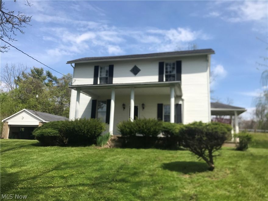 Beautiful setting just outside of Belpre on a dead end road, with a great distance view of the Ohio River. Park like setting on 2.86 acres The 2 story home offers the original wood work & wood floors. Large dining room off the galley kitchen, living room and family room on the first and a full bath. On the second floor is 3 bedrooms & a full bath.  21x32 a garage,  plus a 30x40 garage with an  upstairs.  With some TLC this could be your dream home! Property is being SOLD AS IS !! 5  minutes from Belpre , located off ST RT 618 , less than 15  minutes from Warren High School