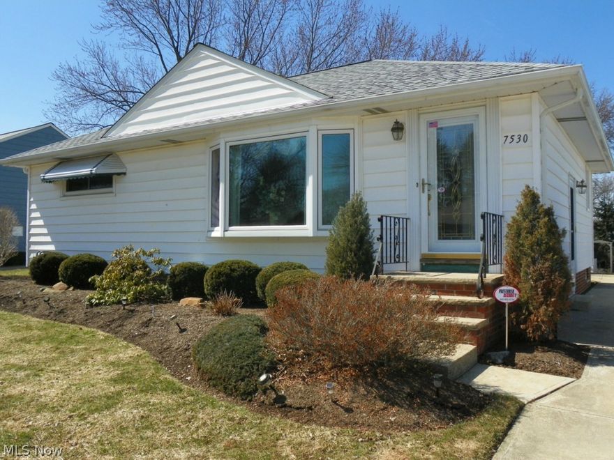 Pristine Ranch home ! Well cared for over the years * 3 nice sized Bedrooms * 1-1/2 Baths * Some Bedrooms have ceiling fans * All appliances staying with the home * Newer front door * Detached 2-1/2 car garage with a newer garage door * Amazing 14x20 patio enclosure off the Kitchen with carpet and window treatments * Newer Stanek windows * Newer roof * Newer HWT * Newer Carrier furnace and AC * Security system * Huge bay window in Living Room * Home has added blown in insulation * Partially finished Basement with large Recreation Room and wet bar * Bathroom in basement with stall shower * Nicely landscaped * This home won't last !