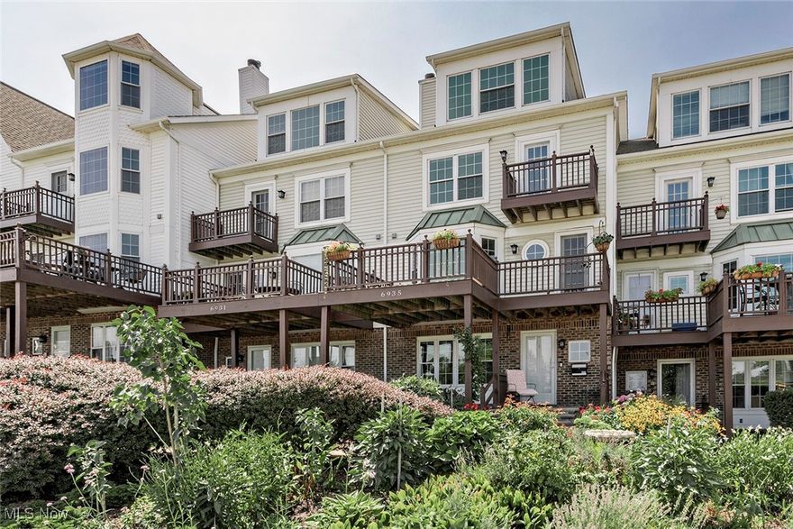 Most inviting views of Lake Erie from this 3 bedroom, 2-1/2 bath Retreat House in Battery Park! This townhouse boast 4 spacious floors with an abundance of natural light and fresh air! Freshly updated throughout including newer flooring on every level! Gracious main rooms! Freshly painted 1st Floor Office or Media room. 2nd floor Living room with ventless gas fireplace, with circulating fan, wonderful dining room space, all white streamlined kitchen with Granite countertops, luxury flooring and newer appliances!Owners suite with deluxe bath; jetted tub, free-standing shower and ceramic flooring.
Generous sized bedrooms, an abundance of closets and space! Incredible views from the 4th Floor plus new flooring just installed! Home has been virtually staged with outstanding ideas for furniture placement etc.

Smart Honeywell Thermostat in living room. Aladdin garage door opener with app to operate from phone. Ring security system and doorbell.

Minutes from downtown, Gordon Park, excellent eateries Coffee houses and Edgewater Park!  Truly a special presentation that will make your heart soar.